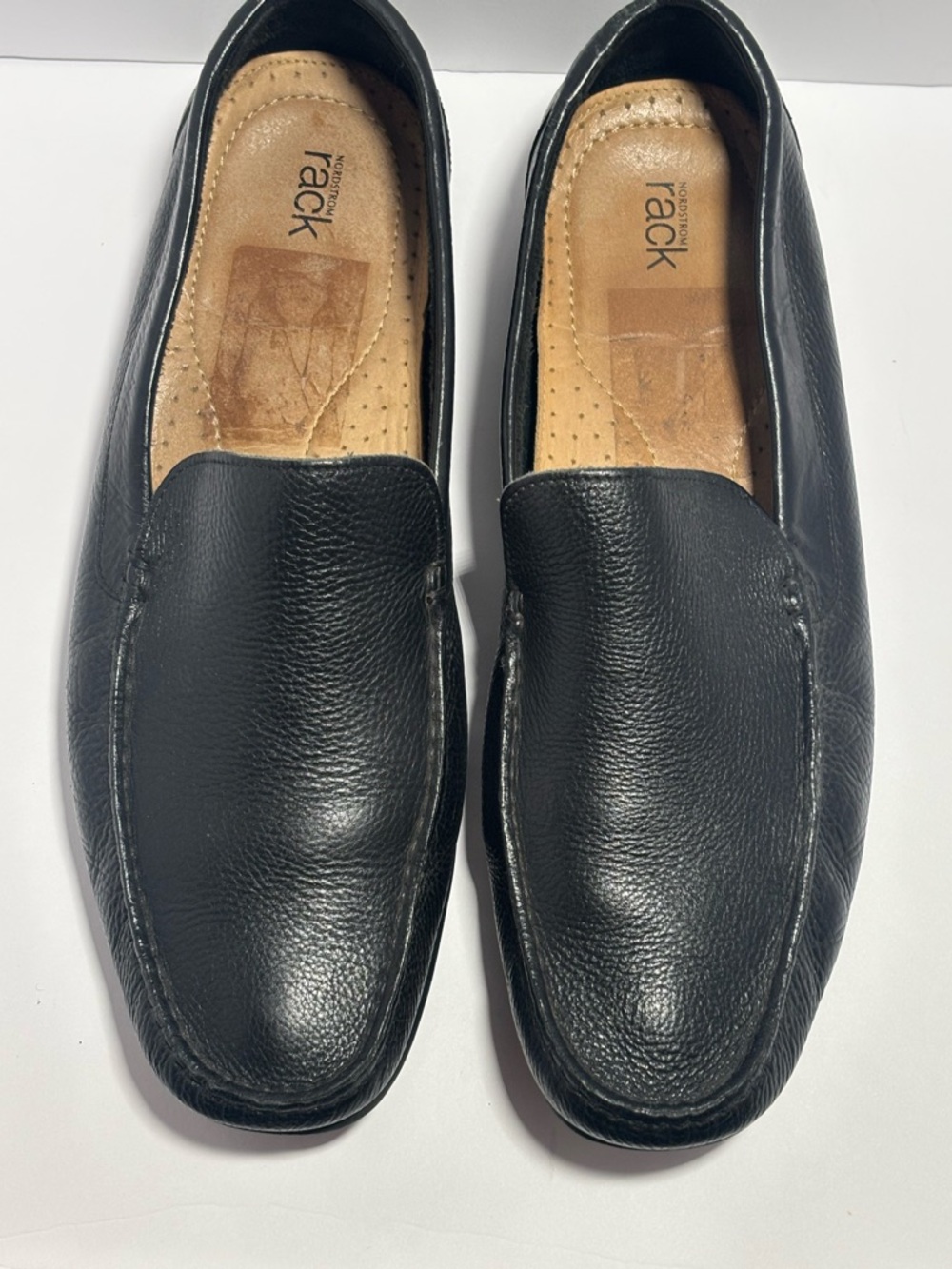 Nordstrom Rack Black Leather Slip-On Loafers for Men